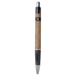 Caneta Monograma de Impressão Leopardo Elegante