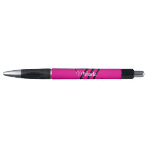 Caneta Monograma inicial minimalista moderno nome rosa qu