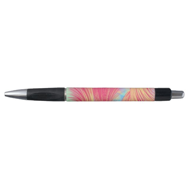 Caneta Na moda amarelo-rosa Abstrato (Frente)