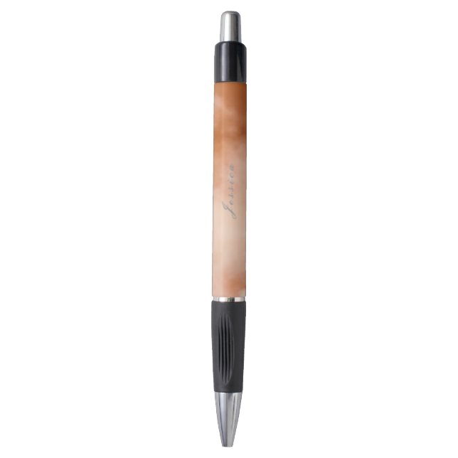 Caneta Nome da cor gradiente marrom e laranja  (Frente Vertical)