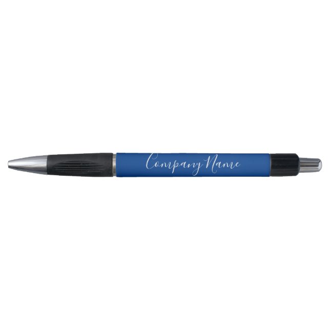 Caneta Nome da empresa Business Deep Blue e White Script (Frente)