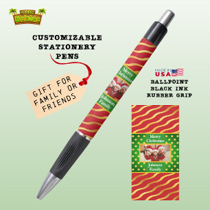 Caneta Nome da Foto de Natal Gift Xmas Feriado Vermelho D