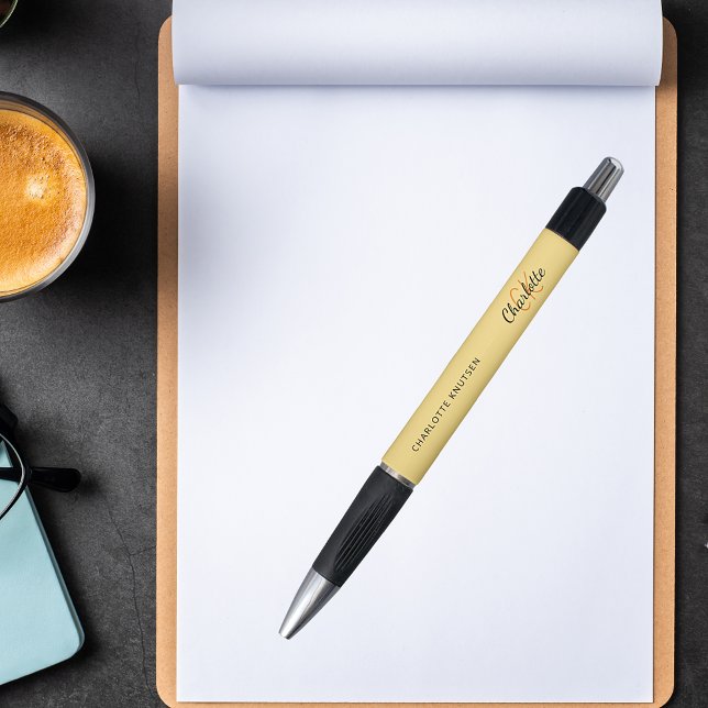 Caneta Nome de monograma amarelo script (Criador carregado)