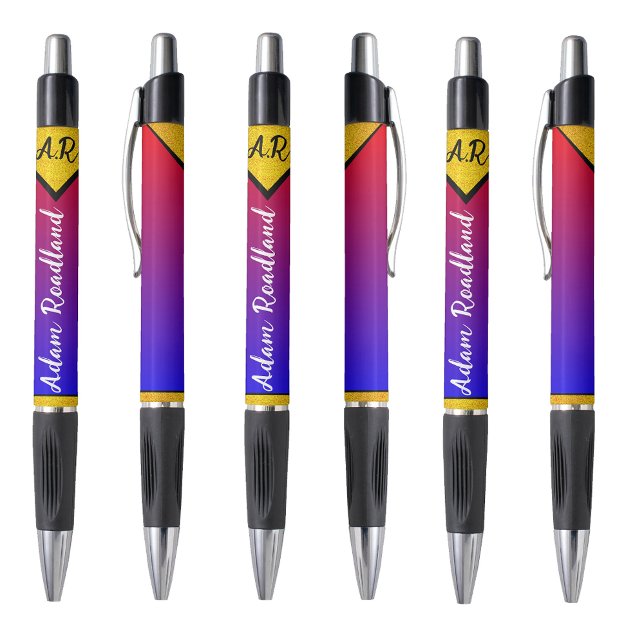 Caneta Nome do Monograma inicial do barato, luxo moderno (contemporary color scheme with personalized monogram details)