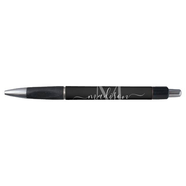 Caneta Nome do Script da Cinza de Silver Preta (Frente)