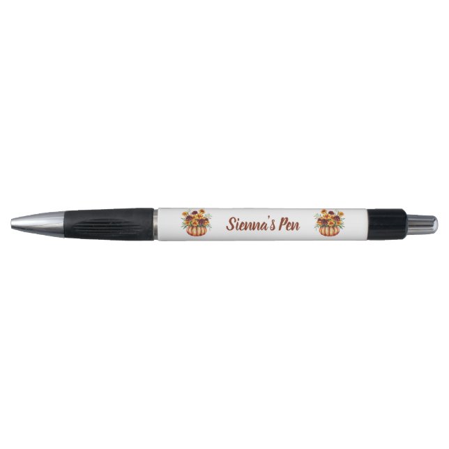 Caneta Nome Elegante de Abóbora Marigold (Frente)