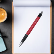 Nome em letra cursiva monograma vermelho branco