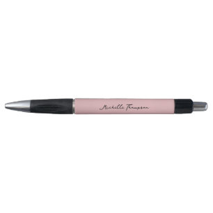 Caneta Nome Moderno Simples Minimalista Rosa Corado Scrip