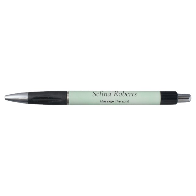 Caneta Nome personalizado aquarela verde (Frente)