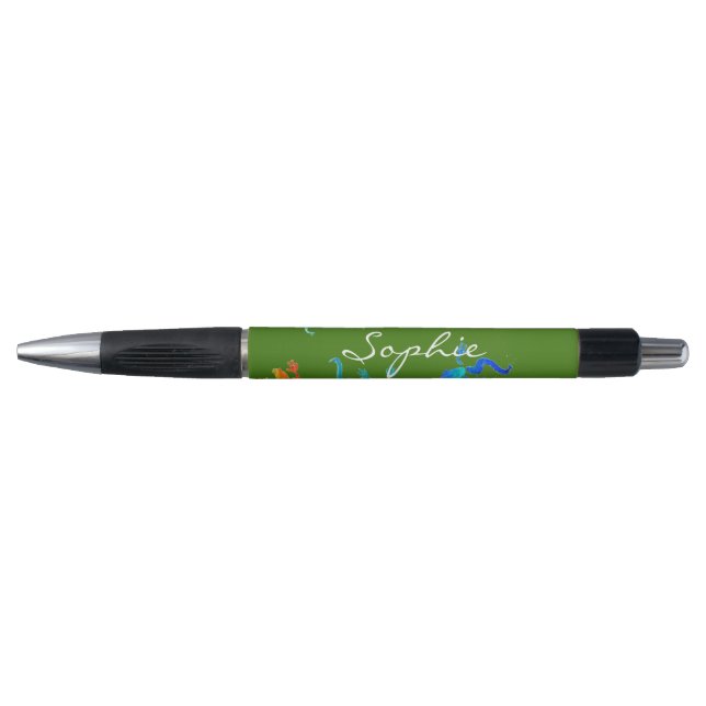 Caneta Nome personalizado "eco-natureza verde da lagartix (Frente)