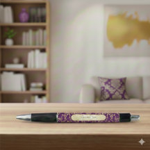 Nome Personalizado Executivo Elegante Roxo Escuro