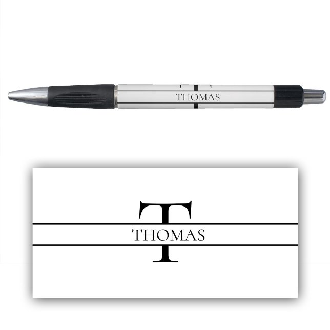 Caneta Nome Personalizado Personalizado Elegante Monogram (Elegant Personalized Monogrammed Custom Name Pen)