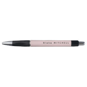 Caneta Nome Simples do Monograma Cor-de-rosa Blush Modern