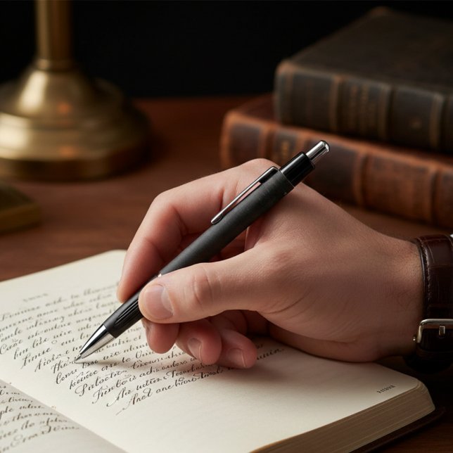 Caneta Obsidiana Preta Antiquária (Criador carregado)