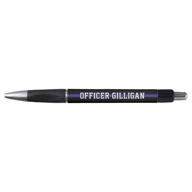 Caneta Oficial de Polícia Personalizado Linha Azul Fino (Frente)
