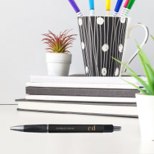 Ouro negro nome monograma personalizado minimalist