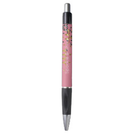 Caneta Ouro Rosa Preto Confete