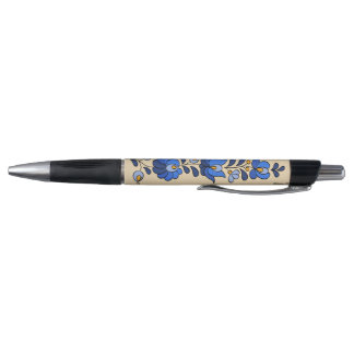 Caneta Padrão de bordado húngaro, "Matyó" - azul
