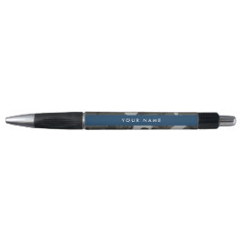 Caneta Padrão de Camuflagem Cinza, Seu nome, Personalize