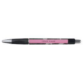 Caneta Padrão de Camuflagem Cinza, Seu nome, Personalize