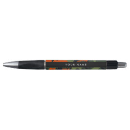 Caneta Padrão de Camuflagem Laranja, Seu nome, Personaliz