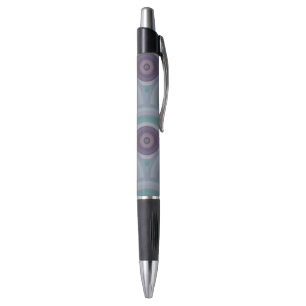 Caneta Padrão de Círculos Retro Roxo e Verde