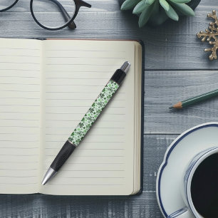 Caneta Padrão de Corações de Trevo de Três Folhas Verde C