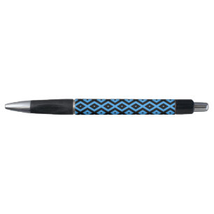 Caneta Padrão de diamante azul-céu e preto