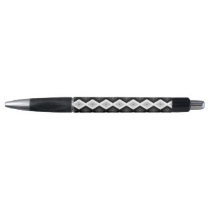 Caneta Padrão de diamante preto, branco e cinza