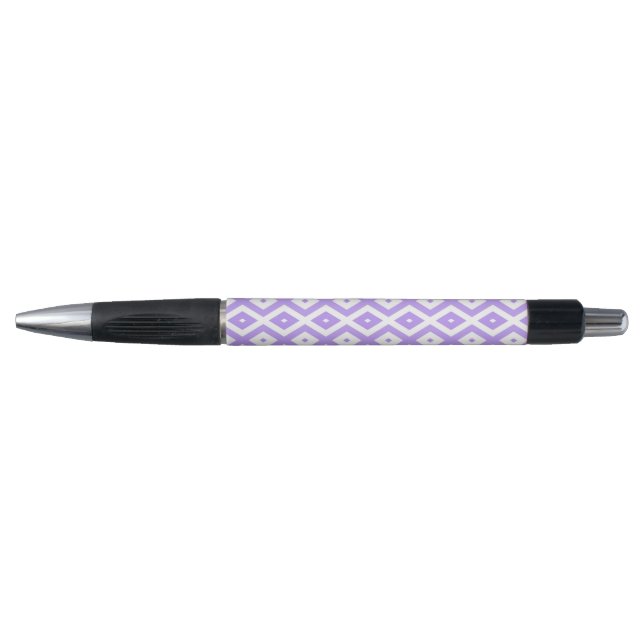 Caneta Padrão de diamante roxo e branco (Frente)