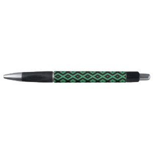Caneta Padrão de diamante verde e preto