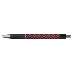Caneta Padrão de diamante vermelho e preto