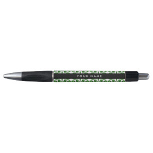 Caneta Padrão de Folhas, Folhas Verdes, Seu Nome