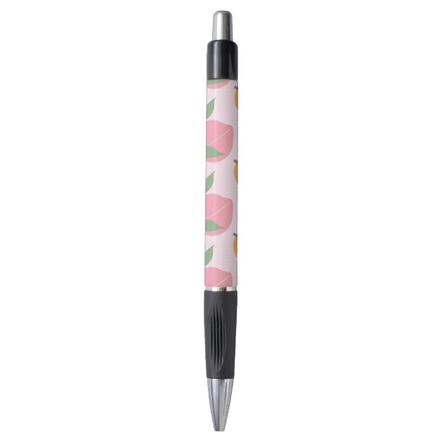 Caneta Padrão de Fruta Laranja Pêssego Fofo Rosa (Frente Vertical)