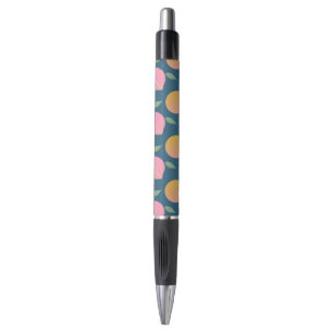 Caneta Padrão de Fruta Laranja Pêssego Retro