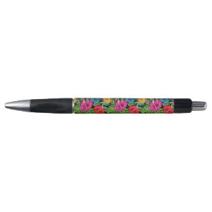 Caneta Padrão de humor tropical floral de verão