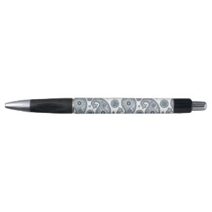 Caneta Padrão de paisley azul escuro indiano sem costura