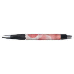 Caneta Padrão de Pontos de Meia-Tinta em Arte Pop Vermelh