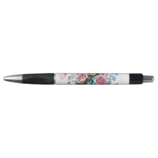 Caneta Padrão de Videira Floral – Arte Boho de Aquarela S