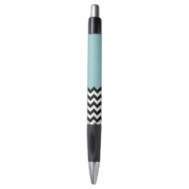 Caneta Padrão de ziguezague preto e branco, Chevron, azul