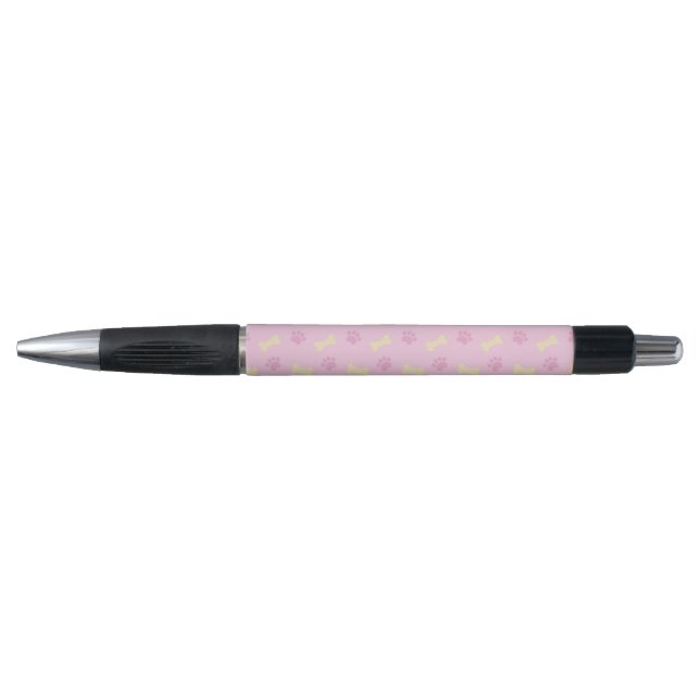 Caneta Padrão do Osso de Impressão da Pata Rosa (Frente)