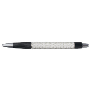 Caneta Padrão natalino rústico moderno Prata/Branco