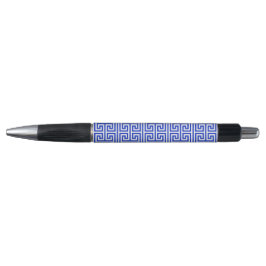 Caneta Padrão Quadrado Chave Meandro Grego Azul H