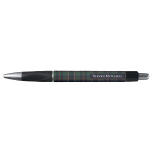 Caneta Padrão Xadrez Clássico Azul Escuro Vermelho Verde