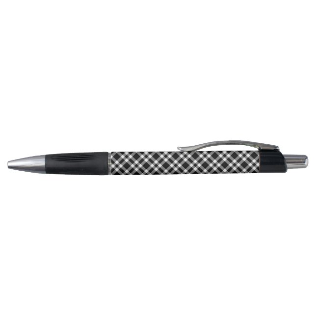 Caneta Padrão Xadrez Preto Branco (Topo)