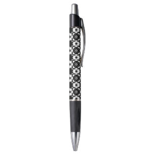 Caneta Padrão xadrez retrô minimalista – Design monocromá