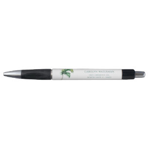 Caneta Palm Tree Aquarela Endereço de Devolução Tropical