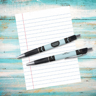 Caneta Pastel Blue Crayon Wrap Monogram Name