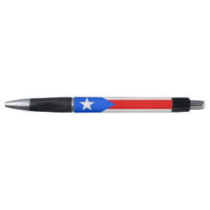 Caneta patriótica com a bandeira de Puerto Rico,