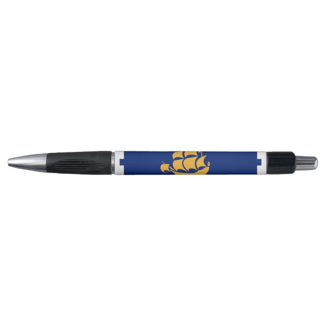 Caneta Patriótica com bandeira da Cidade de Quebec (Frente)